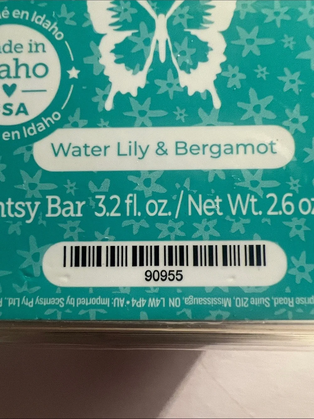 Scentsy Water Lily & Bergamot Wax Bar